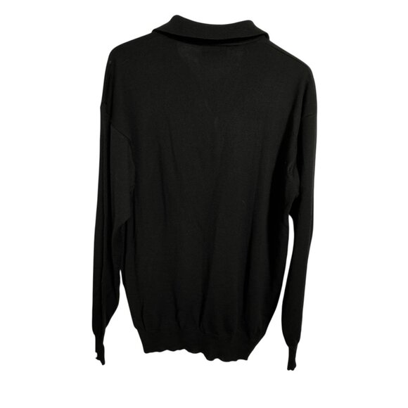 Versace Classic V2 Mens Black Merino Wool Collar Polo Sweater Size large - Picture 2 of 7